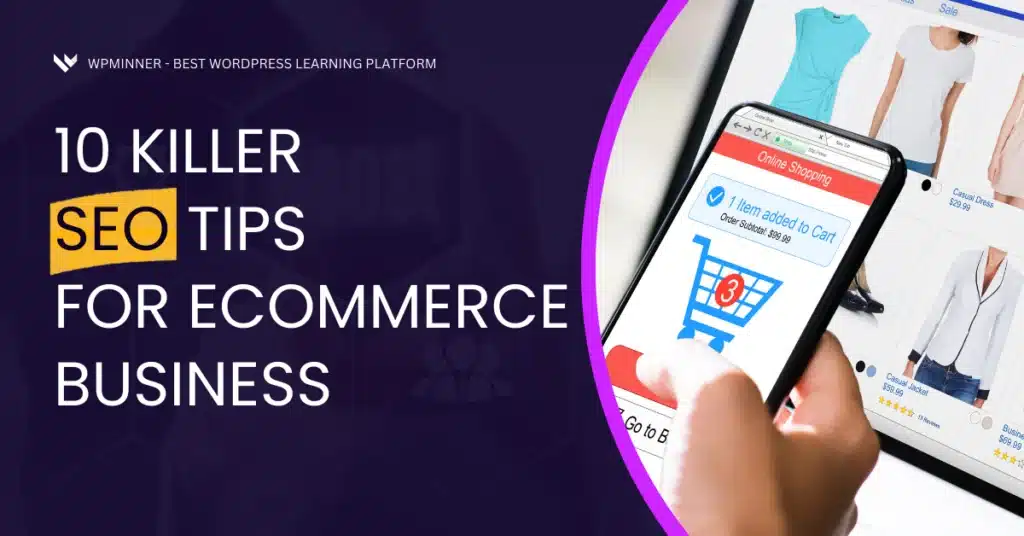 Infographic outlining key SEO Optimization Tips for E-Commerce Websites to boost online visibility.